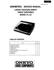 Service Manual-Anleitung für Onkyo PL-33  - Bild 1 von 1