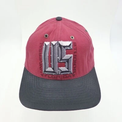 Sombrero de Colección Universal Studios Snapback Granate Parque Temático Orlando Años 90 Hecho en EE. UU. Foto 1 de 4