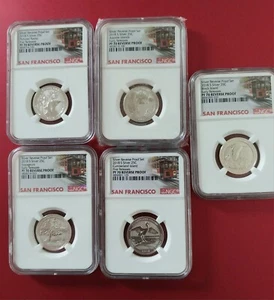 2018 S Silver Quarters Set 25C Reverse Proof NGC PF70 First Releases - Picture 1 of 6