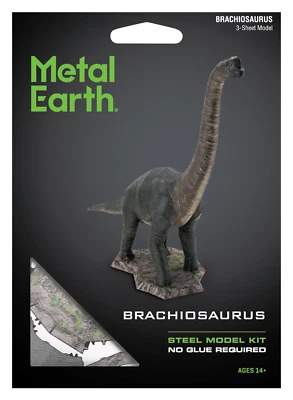 Fascinations Metal Earth BRACHIOSAURUS Jurassic Dinosaur 3D Steel Model Kit - Image 1 of 4