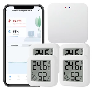 Smart WiFi Thermometer Hygrometer Sensor 4 Pack with WiFi Gateway, Indoor Wir... - Picture 1 of 7