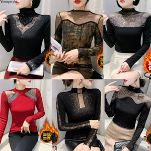 New Women Winter Thicken Warm Basic Pullover Tops Party Cocktail Western Blouse - Picture 1 of 96