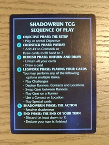 Shadowrun TCG Sequence of Play Rules Card - Mix & Match cards to save up to 35%! - Picture 1 of 2