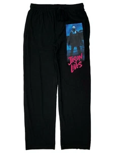 Friday The 13th Mens Black Jason Lives Lounge Pant Sleep Pants Pajama Bottoms - Picture 1 of 1