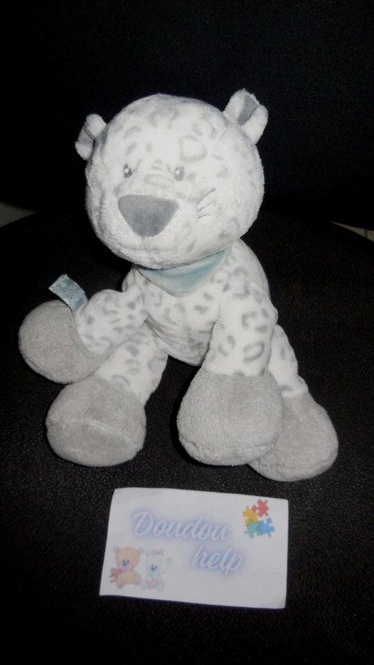 GM doudou peluche Léa léopard panthère des neiges NATTOU 29cm - Photo 1/1