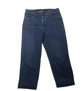 High Sierra Womens Denim Jeans Straight Blue Embroidered Stretch Pockets Size 14 - Picture 1 of 13