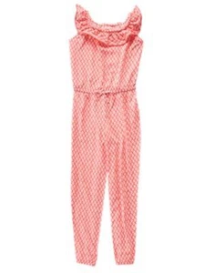NWT GYMBOREE Sunny Safari Coral Diamond Romper Bodysuit Jumpsuit Girl SZ 4,5,6 - Picture 1 of 1