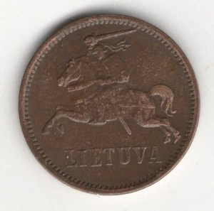 1936 LITHUANIA 2 CENTAI AU - Picture 1 of 2