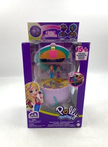 Polly Pocket Double Play Disco Skating Roller Rink Compact Micro Dolls XUP001 CP - Picture 1 of 9