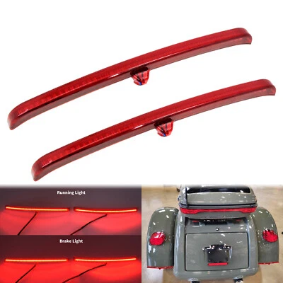Red LED Fender Blades Brake Running Light Fit For Harley Trike Tri Glide 09-2023 - Image 1 of 4
