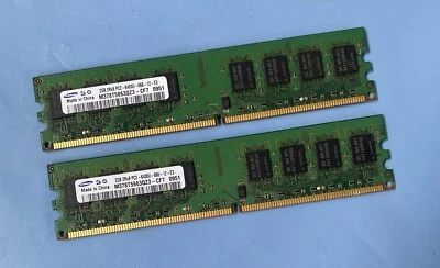 4GB Kit (2 x 2GB) Samsung M378T5663QZ3-CF7 PC2-6400U DDR2 Computer Memory RAM - Image 1 of 3