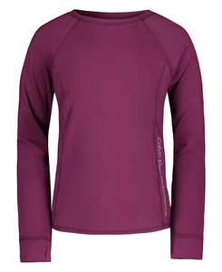 Calvin Klein Stretch Performance Logo Active Top Girl S/7 Dark Purple Crewneck - Picture 1 of 14
