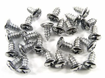 Tornillos interiores cromados AMC - #8 x 3/8" de largo - #8 cabeza ovalada - 25 tornillos - #289 Foto 1 de 4