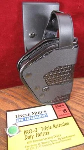 Uncle Mikes Pro-3 Triple Retention Duty Holster RH size 18 S&W Beretta 6518-4 - Picture 1 of 1
