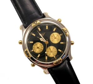 Chronograph TAVERNIER Orologio al quarzo Watch Cronometro vintage anni 90 NUOVO - Foto 1 di 7