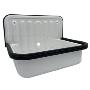 AP ALAPE AG.STAHLFORM 510U (A) Wall Mounted Small Service Sink, Dark Black Trim - Picture 1 of 6
