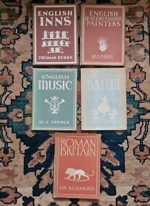 Vintqge Britain In Pictures 5 Books: Ballet, Music, Painting, Romans, Inns 1940s