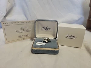 Gorham Sterlingsilber gepufftes Herz mit Rosenring in Box und COA - Bild 1 von 7
