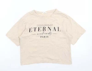 Matalan Girls Beige Cotton blend Cropped T-Shirt Size 12 Years - Picture 1 of 12