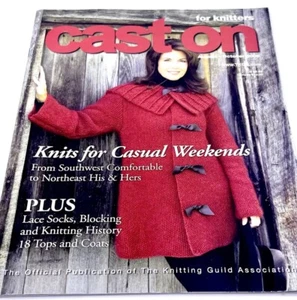 Cast On Knitters Book 2008 Magazine Knitting Pattern Vtg Y2K Sweater Socks HTF - Picture 1 of 10