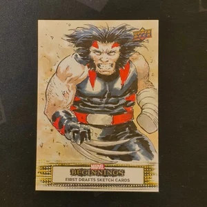 2021 Upper Deck Marvel Beginnings First Drafts Sketch Card 1/1 WOLVERINE Q01 - Picture 1 of 2