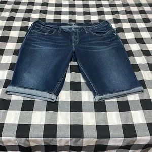 Silver Jeans Suki Mid Bermuda Fluid Denim Shorts Plus Size 18 x 12/13.5 Stretch - Bild 1 von 16