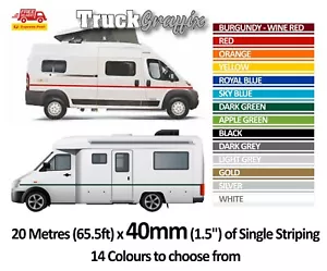 Grafica Camper Camper - Strisce 40mm Adesivi Decalcomanie #1 ORO e ARGENTO - Foto 1 di 3