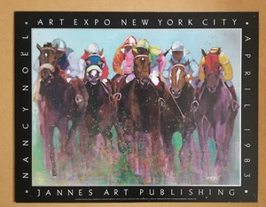 NANCY NOEL 1983 Horse Racing  Art Expo New York  POSTER BOARD PRINT / 33" x 26" - Picture 1 of 19