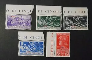 ITALIA ,ITALY EGEO COO 1930 " FERRUCCI SVR" 5 Valori CPL SET MNH** bordo foglio - Picture 1 of 2