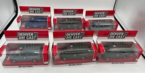 Lote de 6 furgonetas de transporte Denver Die Cast - Ejército / Marina / Fuerza Aérea 1:48 - Imagen 1 de 10