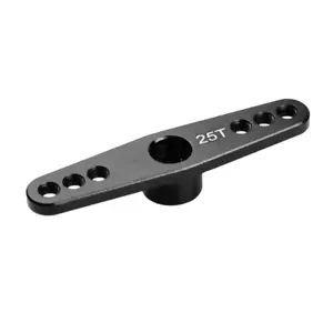 10 x Aluminum Servo Horn 25T Black, 3mm Hole Double Arm for Futaba - Picture 1 of 3