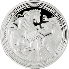 2022 Ascension Island Modern Masters St. George & the Dragon 2oz Silver Proof Co