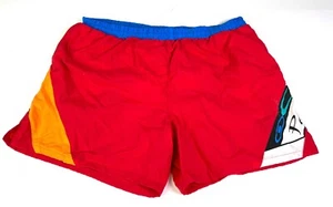 Vintage OP Ocean Pacific Mens Swim Trunks Elastic Waist Mesh Lined Red Large - Picture 1 of 9