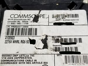 Commscope 2276V RG6 3GHz CCS Plenum Coaxial Video Cable White /100ft
