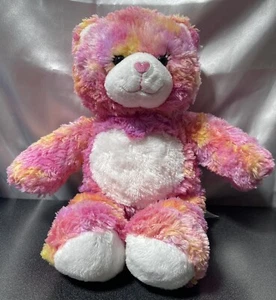 2010 Build A Bear Endless Hugs Peluche Rosa Naranja Tie Dye Peluche 16" Corazón Nariz - Imagen 1 de 7