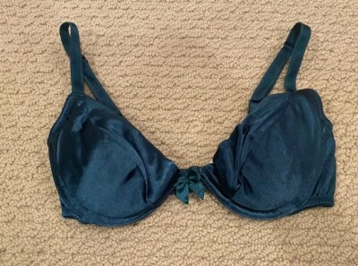 90 年代 Victoria's Secret Second Skin 缎面聚拢钢圈文胸 34B 美国 — 第 1/4 张图片