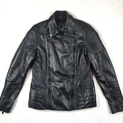 Bod & Christensen Black Leather Moto Biker Jacket Womens Size Medium  - Image 1 of 4