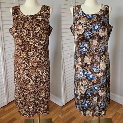 Reversible Boho Floral Paisley Dress Women's 2X 90s Vtg Grunge Art Teacher Retro - Image 1 of 4