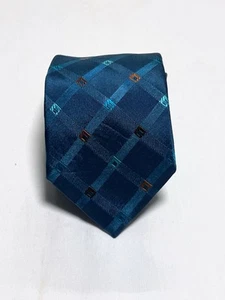 Bugatchi Herren Krawatte 62 cm 100% Seide Italy Blau Muster Made in Italy L:T3 - Bild 1 von 10