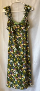 Damen Teen Sugar + Lips Pucker Up grün Blumen Schulterfrei Maxikleid S Viskose - Bild 1 von 7