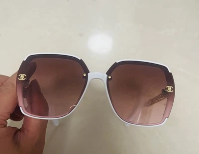 Chanel Sunglasses For Women Shiny White Frame Pink Lens Size 58-18-136 - Image 1 of 4