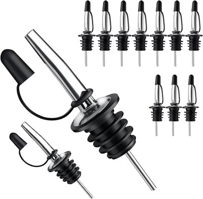 Paquete de 12 caños para verter licor Pafusen con tapones antipolvo - vertedores de botellas para plata  Foto 1 de 4
