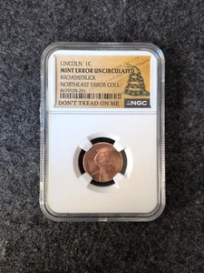 2001 Broadstruck Lincoln Penny NE Error Collection Don’t Tread On Me Label NGC - Picture 1 of 4