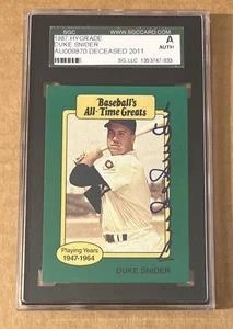 1987 Hygrade Duke Snider Signed Autographed SGC Auth - Picture 1 of 3