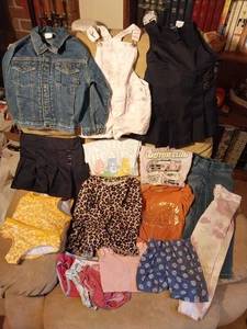 Lot of 18 Girl's Clothes 4 4T 4/5 Summer Fall Swimsuit Shorts Tops Jeans Jacket - Picture 1 of 17