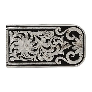 Montana Silversmiths Men's Leathercut Bitterroot Money Clip - Mcl27 - Picture 1 of 3