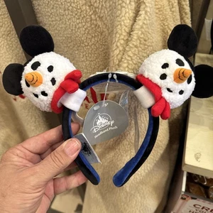 2025 Disney Parks Crear Diadema Orejas Navidad Mickey Muñeco de Nieve Conjunto Peluche Nuevo - Imagen 1 de 4