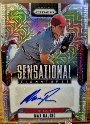 2025 PANINI PRIZM SENSATIONAL SIGNATURES MAX RAJCIC MOJO PRIZM AUTO 19/25 - Image 1 of 2