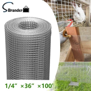 Chicken Wire Poultry Fence 36in×100ft Hardware Cloth 1/4 inch Welded Wire Mesh - Picture 1 of 10