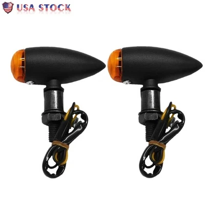 For Harley Davidson Sportster Fatboy Softail Motorcycle Turn Signals Lights LED - Image 1 of 4